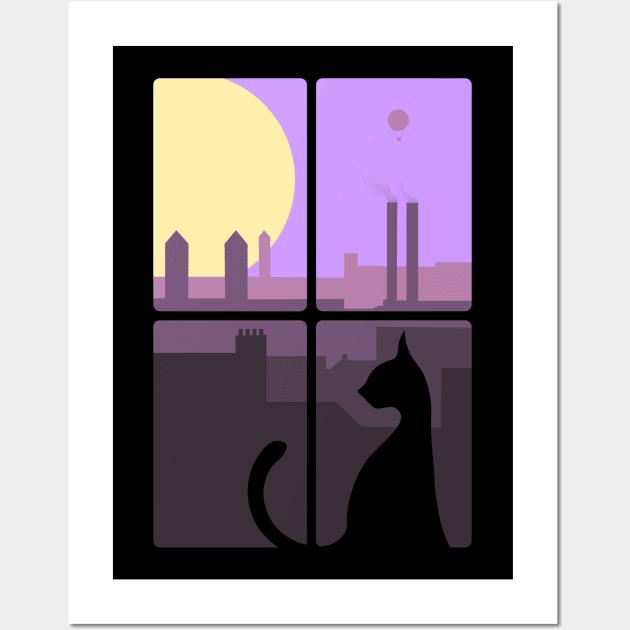 Cat Window Wall Art by LordNeckbeard